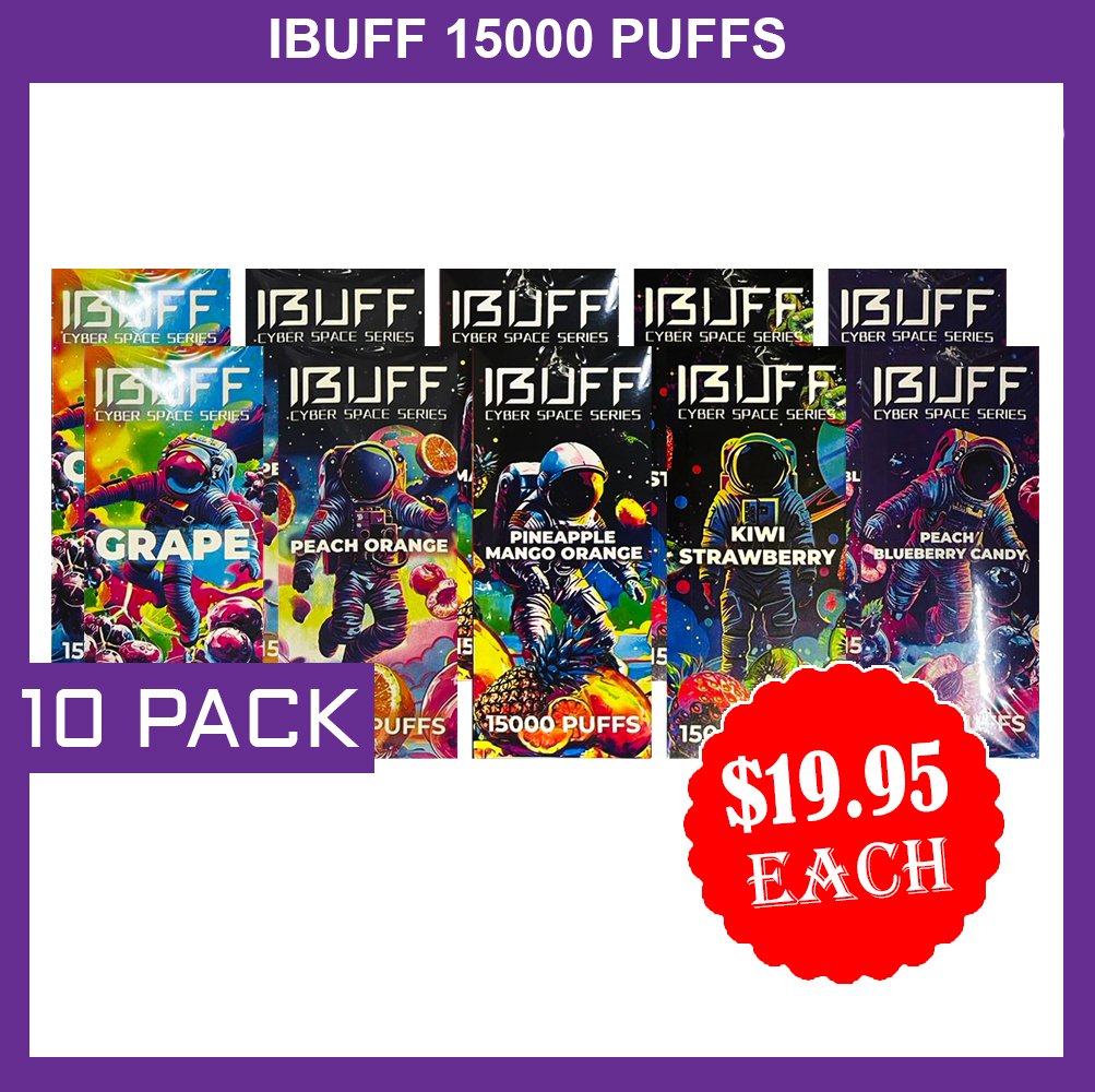 IBUFF SHISHA 15000 PUFFS – 10 PACK