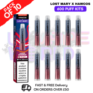 Blue Sour Raspberry Lost Mary Crystal Pro 600 KITS Box Of 10