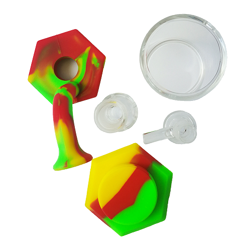 5.5"Silicone Bong w/ Shower Perc w/ Glass Bowl - Image 3