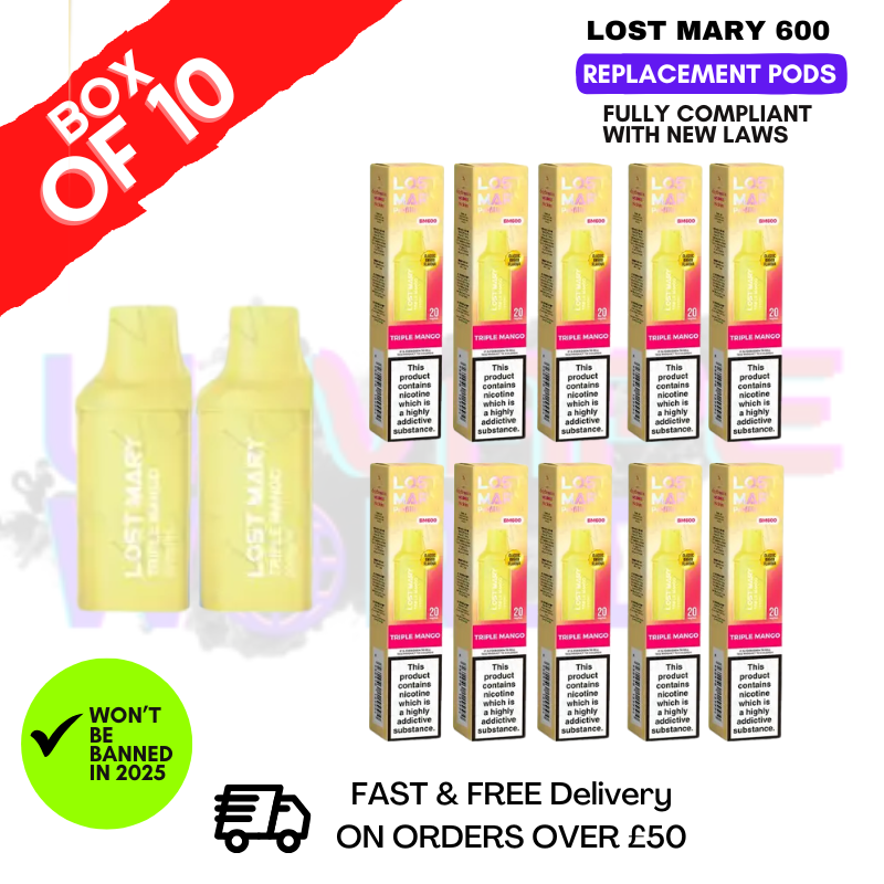 Triple Mango Lost Mary 600 Puff Replacement Pods Box Of 10