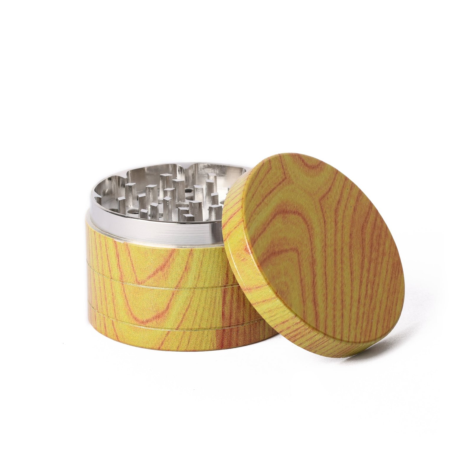 60MM LIGHT TIMBER LOOK, 4PC METAL HERBA GRINDER - Image 2