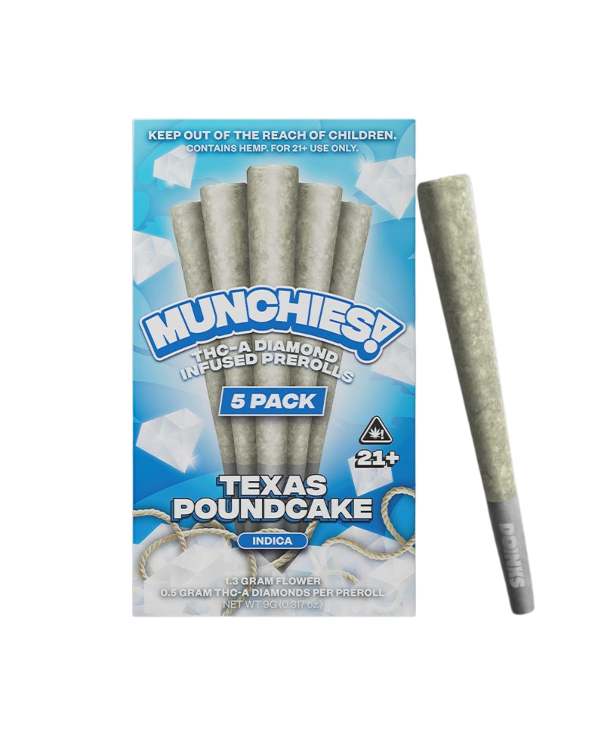 Delta Munchies THC-A Diamond Infused Prerolls | 5pk - Image 3